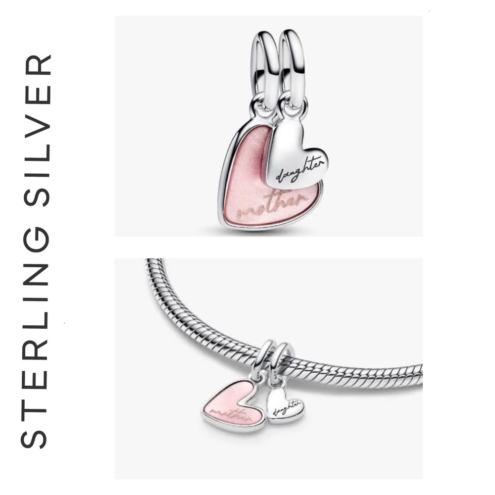 🌟 S925 Sterling Silver Mother Daughter Splittable Charm
